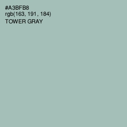 #A3BFB8 - Tower Gray Color Image