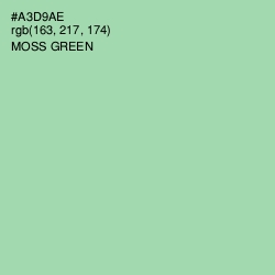 #A3D9AE - Moss Green Color Image