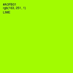 #A3FB01 - Lime Color Image