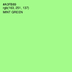 #A3FB89 - Mint Green Color Image