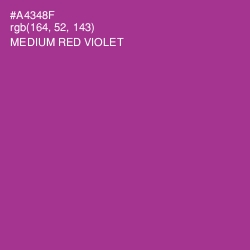 #A4348F - Medium Red Violet Color Image