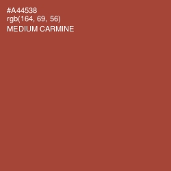 #A44538 - Medium Carmine Color Image