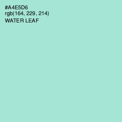 #A4E5D6 - Water Leaf Color Image