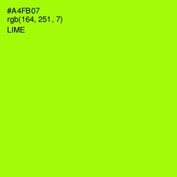 #A4FB07 - Lime Color Image