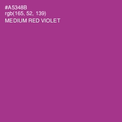 #A5348B - Medium Red Violet Color Image