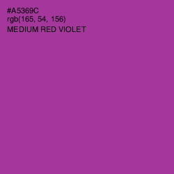 #A5369C - Medium Red Violet Color Image