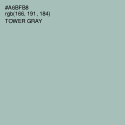 #A6BFB8 - Tower Gray Color Image