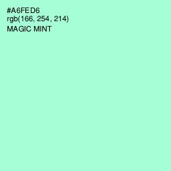 #A6FED6 - Magic Mint Color Image