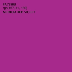 #A7298B - Medium Red Violet Color Image