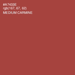 #A7433E - Medium Carmine Color Image