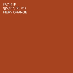 #A7441F - Fiery Orange Color Image