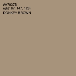 #A7937B - Donkey Brown Color Image