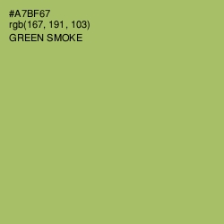 #A7BF67 - Green Smoke Color Image