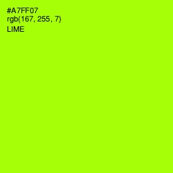 #A7FF07 - Lime Color Image