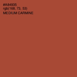 #A84935 - Medium Carmine Color Image