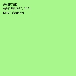 #A8F78D - Mint Green Color Image