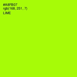 #A8FB07 - Lime Color Image