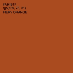 #A94B1F - Fiery Orange Color Image