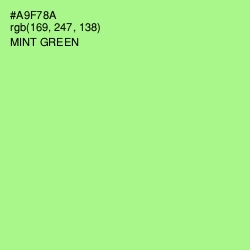#A9F78A - Mint Green Color Image