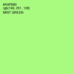 #A9FB80 - Mint Green Color Image