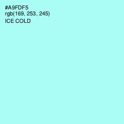 #A9FDF5 - Ice Cold Color Image