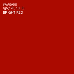 #AA0A00 - Bright Red Color Image