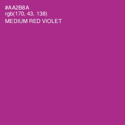 #AA2B8A - Medium Red Violet Color Image