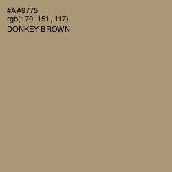 #AA9775 - Donkey Brown Color Image