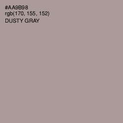 #AA9B98 - Dusty Gray Color Image
