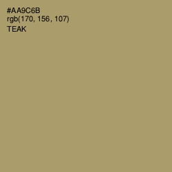 #AA9C6B - Teak Color Image