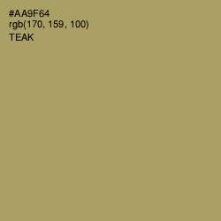 #AA9F64 - Teak Color Image