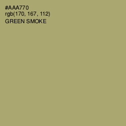 #AAA770 - Green Smoke Color Image