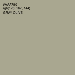 #AAA790 - Gray Olive Color Image