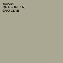 #AAA893 - Gray Olive Color Image