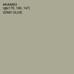 #AAA993 - Gray Olive Color Image
