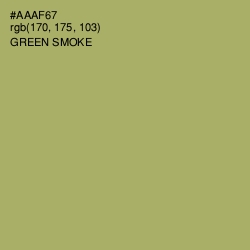 #AAAF67 - Green Smoke Color Image