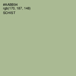 #AABB94 - Schist Color Image