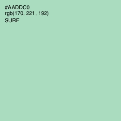 #AADDC0 - Surf Color Image