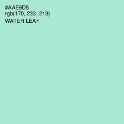 #AAE9D5 - Water Leaf Color Image