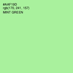#AAF19D - Mint Green Color Image