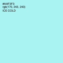 #AAF3F3 - Ice Cold Color Image