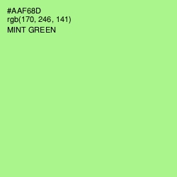 #AAF68D - Mint Green Color Image