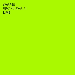 #AAF901 - Lime Color Image