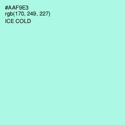 #AAF9E3 - Ice Cold Color Image