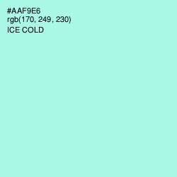 #AAF9E6 - Ice Cold Color Image