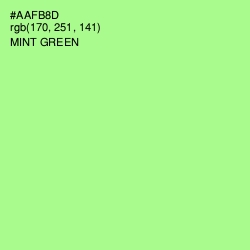 #AAFB8D - Mint Green Color Image