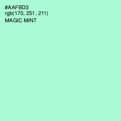 #AAFBD3 - Magic Mint Color Image