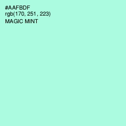 #AAFBDF - Magic Mint Color Image