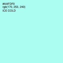 #AAFDF0 - Ice Cold Color Image