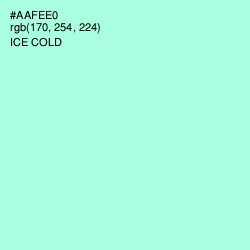 #AAFEE0 - Ice Cold Color Image